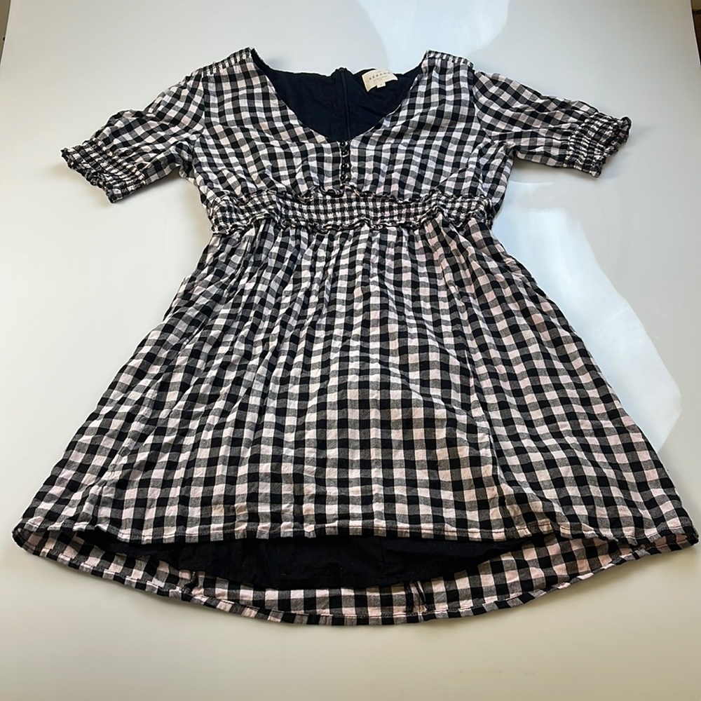 Sezane Women Checkered Black And White Dress X34-42 - Picture 4 of 8